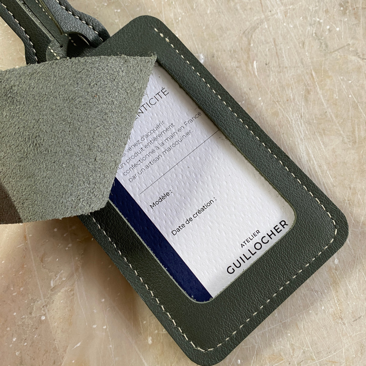 Étiquette à bagage en cuir personnalisable