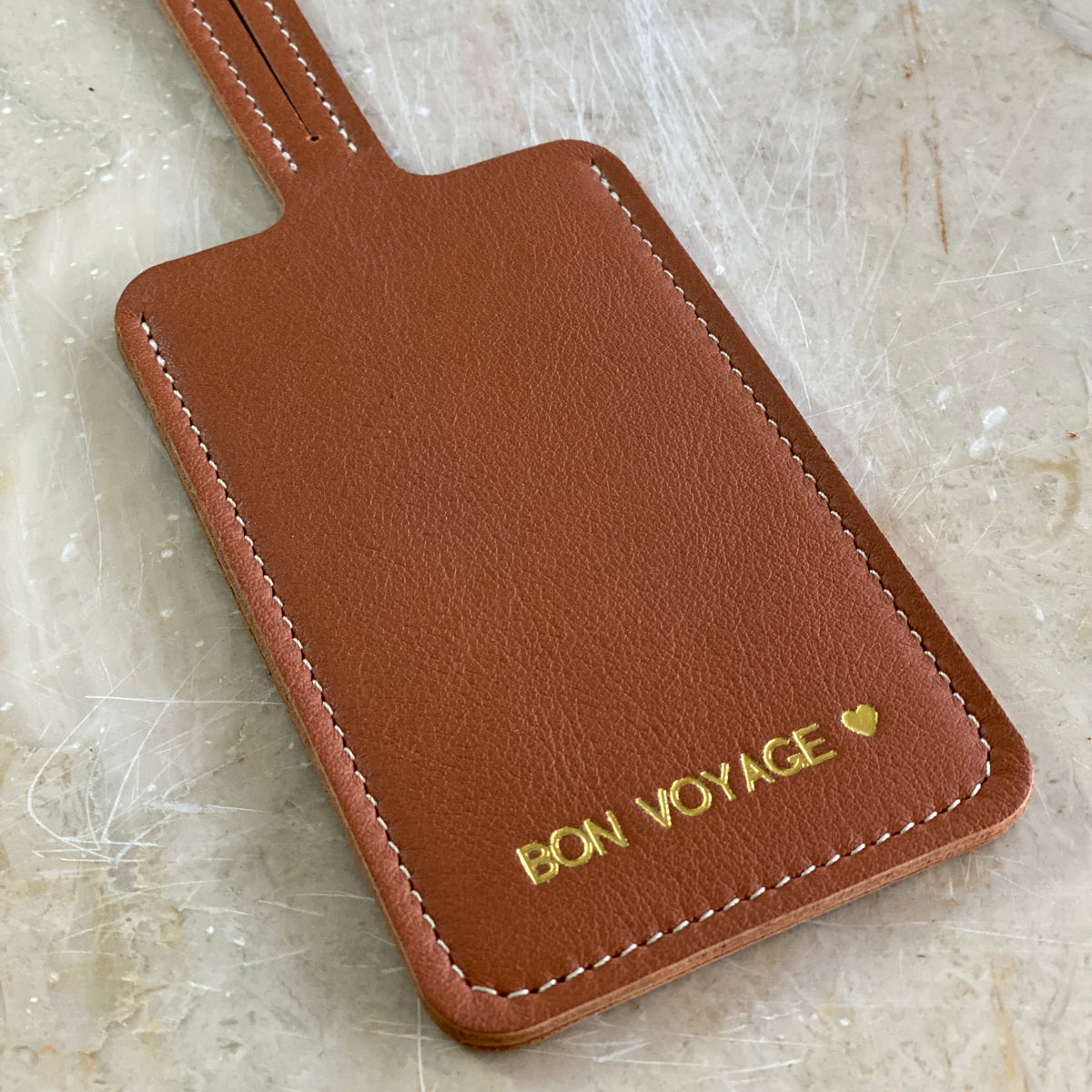 Étiquette à bagage en cuir personnalisable