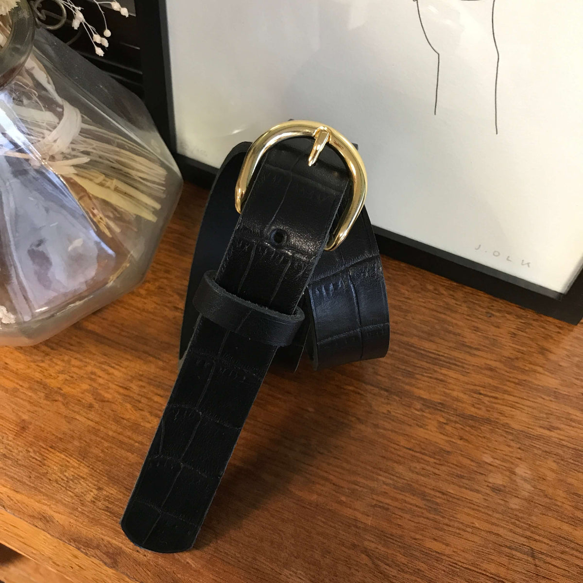 Ceinture femme Jeanne en cuir – Boucle dorée