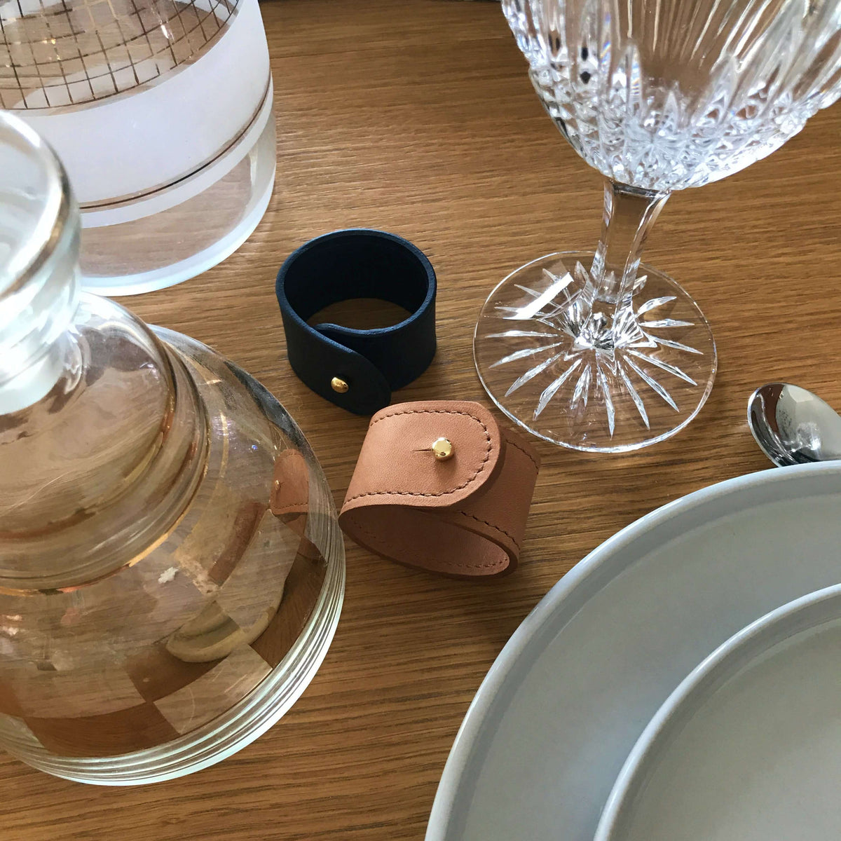 Ronds de serviette personnalisés en cuir