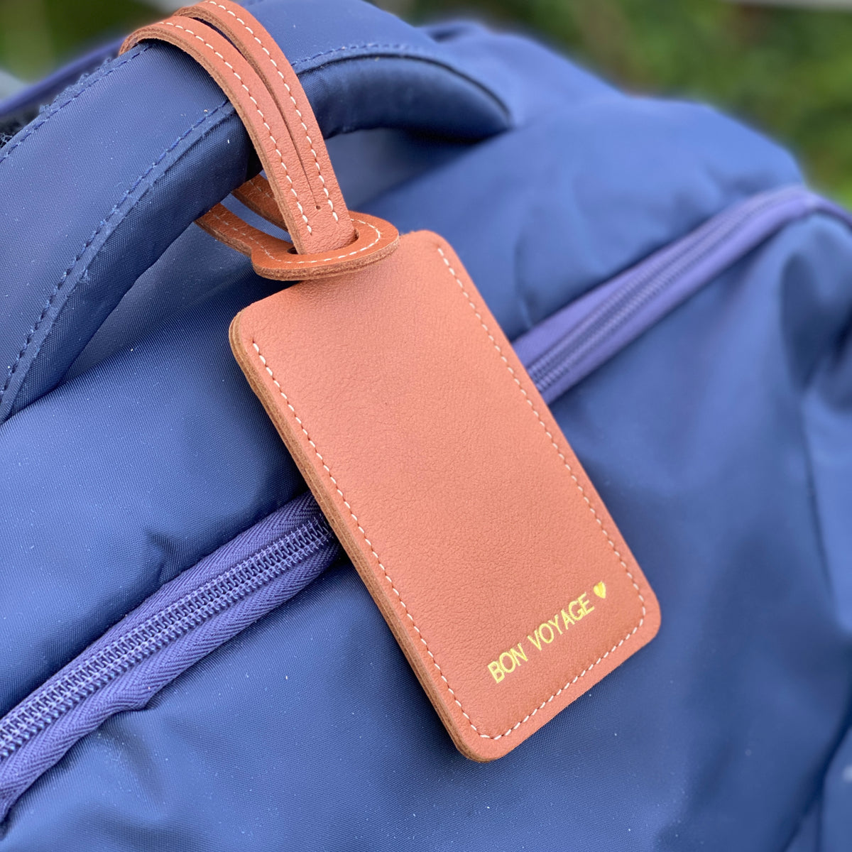 Étiquette à bagage en cuir personnalisable
