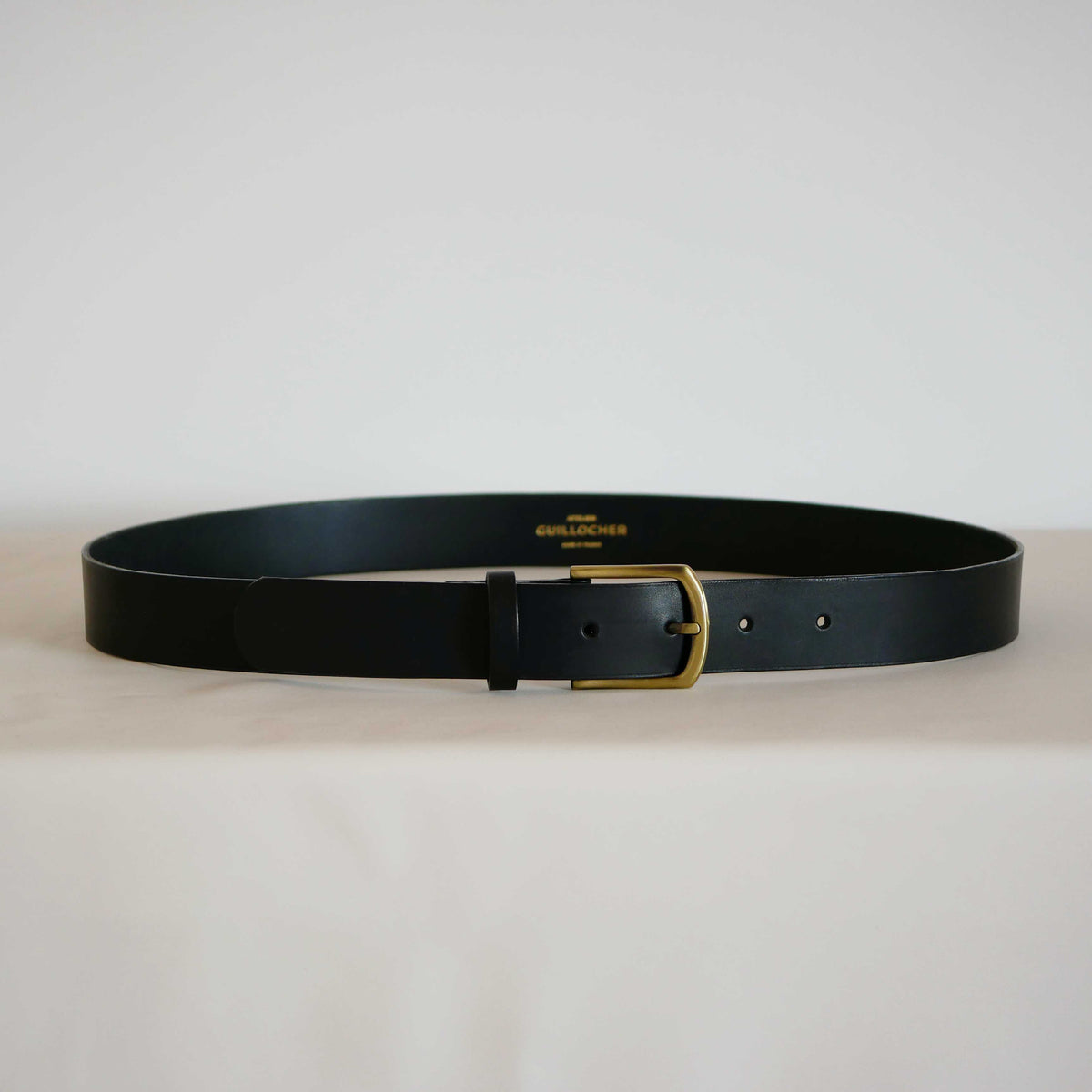 Ceinture Jean homme en cuir – Boucle dorée