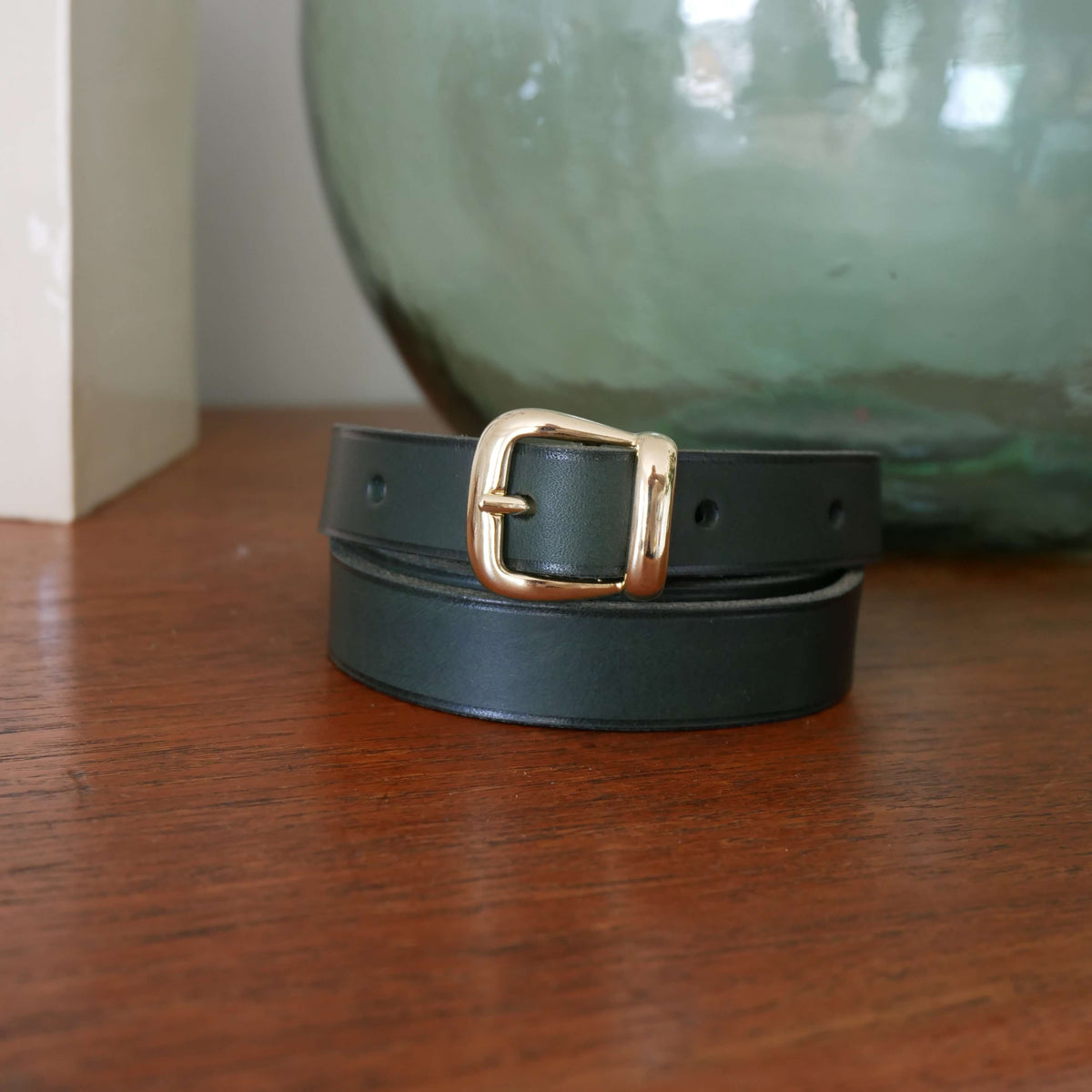 Ceinture fine femme Huguette – Boucle double dorée