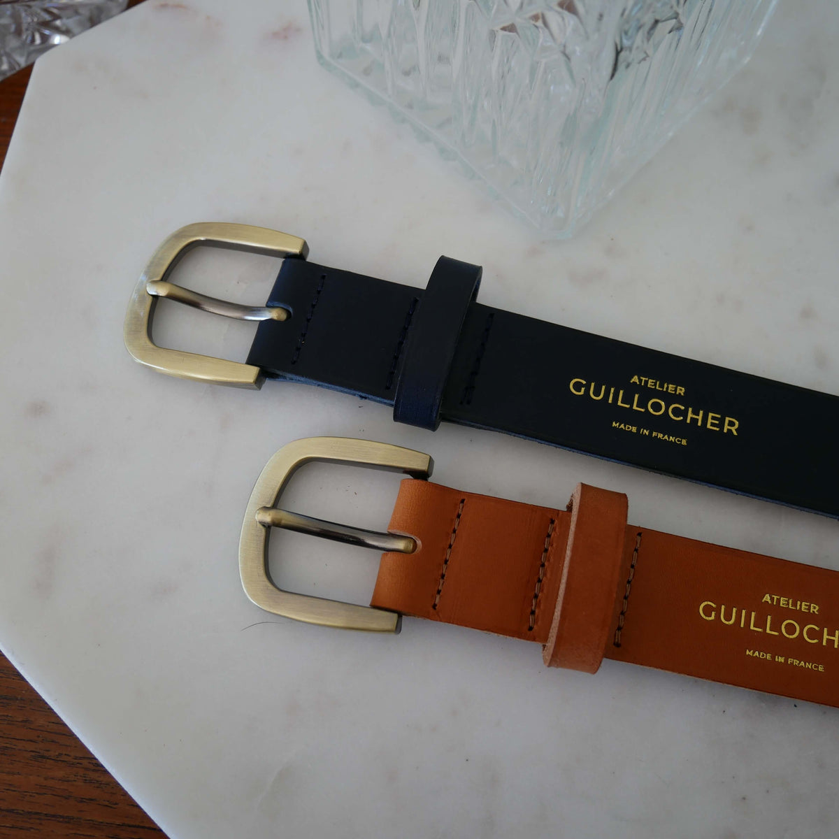 Ceinture Léon homme en cuir – Boucle dorée