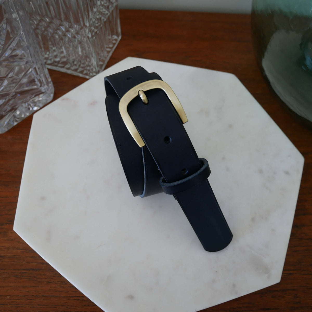 Ceinture Léon homme en cuir – Boucle dorée